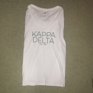 White kappa delta v neck
